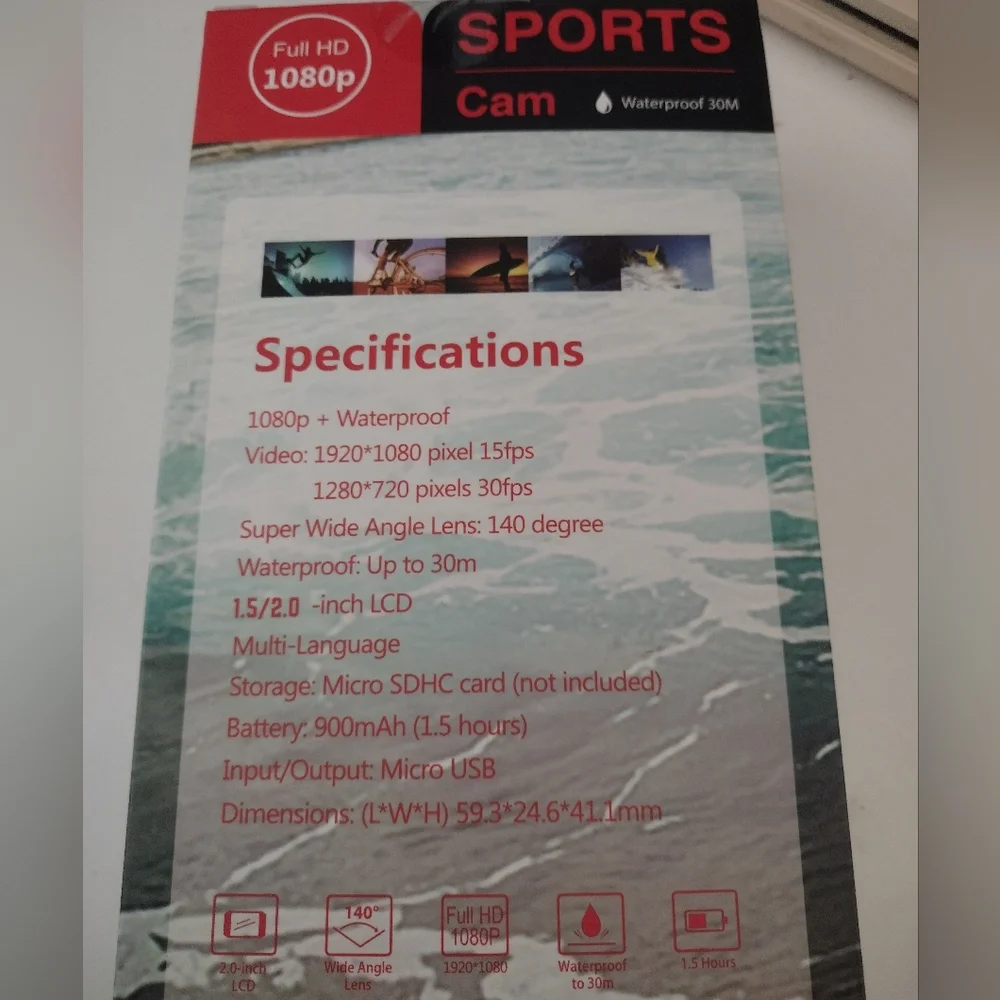 Sports Cam Full HD 1080P
